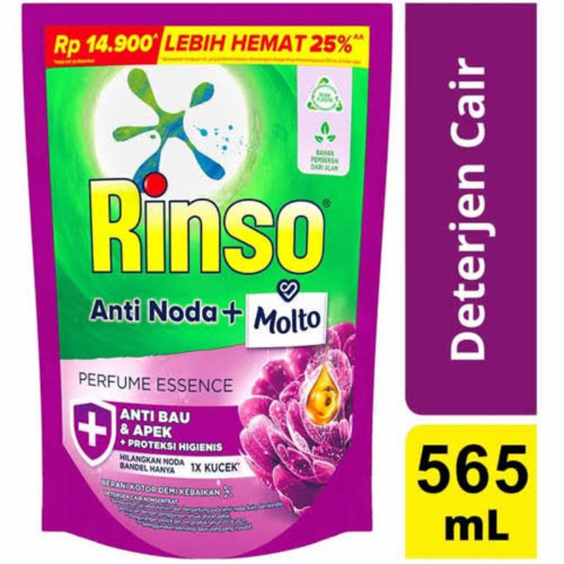 Rinso Molto Detergen Cair 565/510 ml - Rinso Cair Anti Bau Apek - Rinso Detergen Cair 565 ml