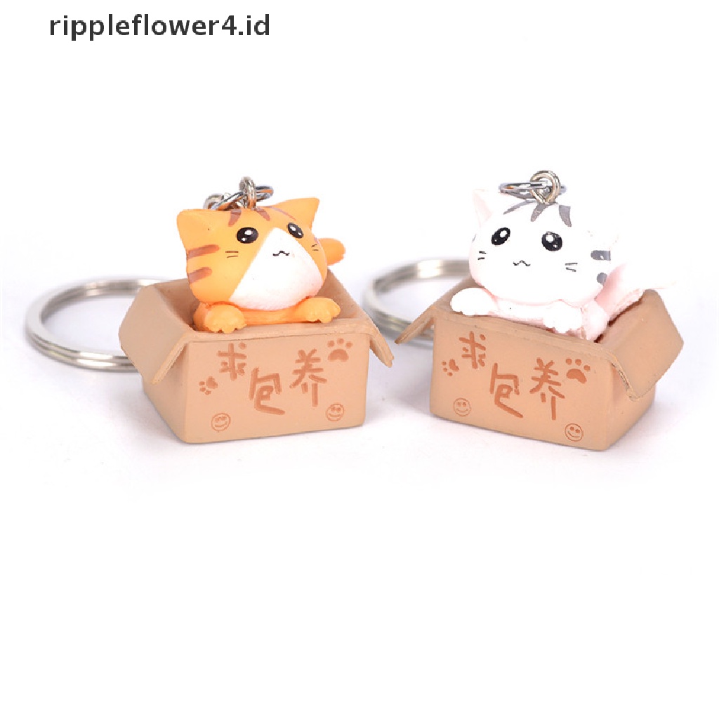 {rippleflower4.id} 4 Pcs Cats Keyring Gantungan Kunci Kucing Kartun Gantungan Kunci Mobil Liontin Tas Dompet Hadiah~