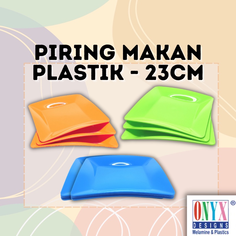 Piring Plastik Persegi 23 cm / 9 Inch - Piring Plastik Kotak - Square Plate - Arco Series