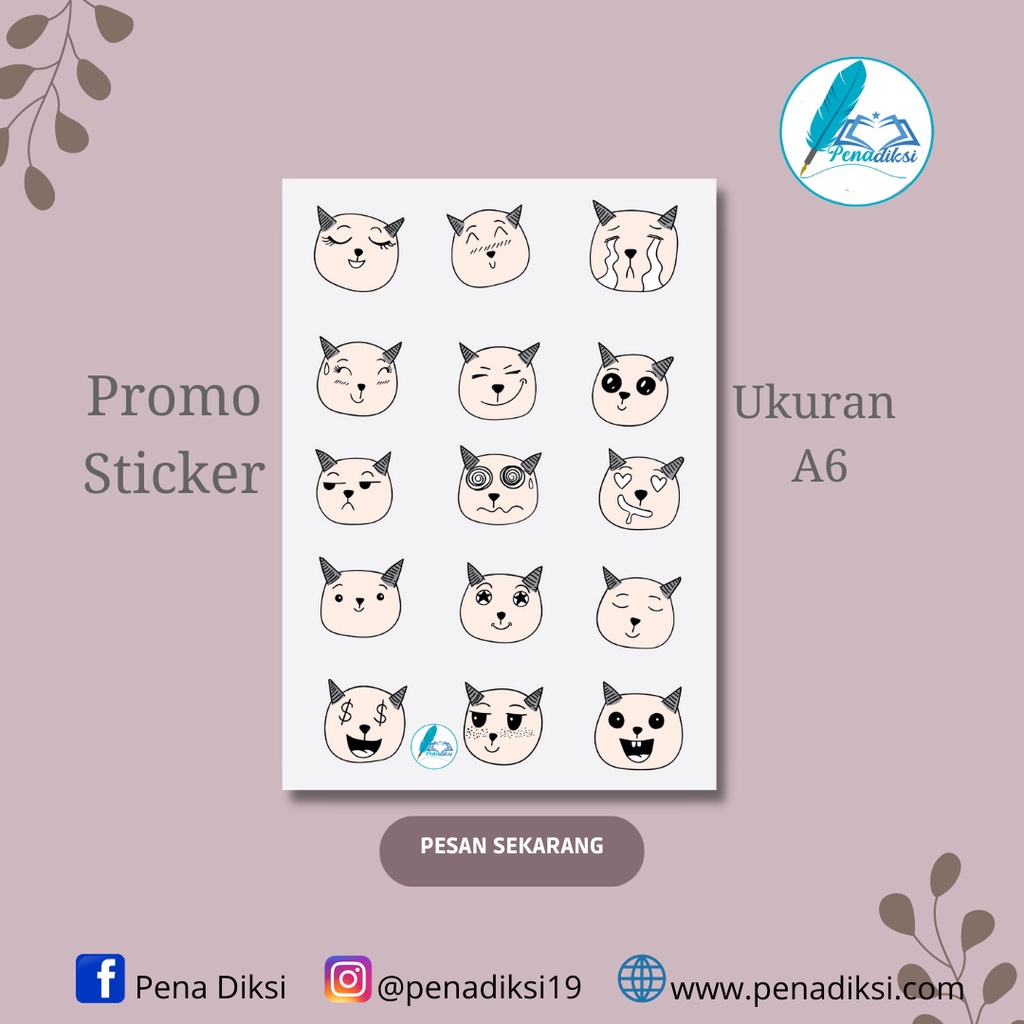 

Sticker Lucu Ukuran A6 Desain 002