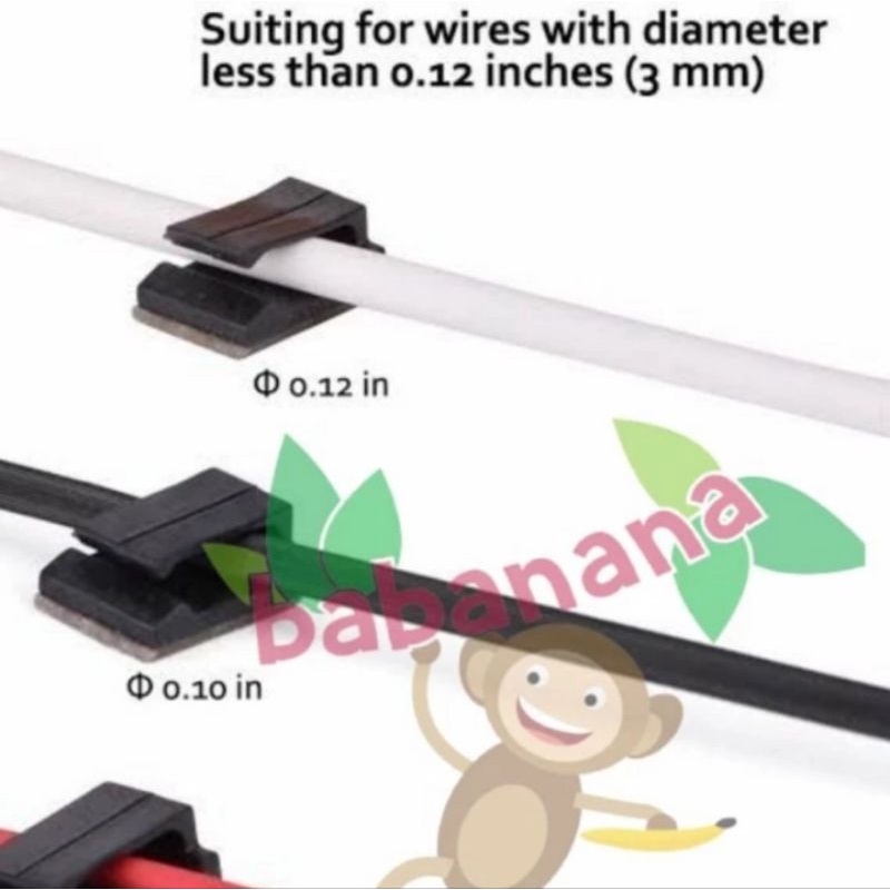 Cable clip kecil clamp cord holder penjepit kabel manajemen pengatur