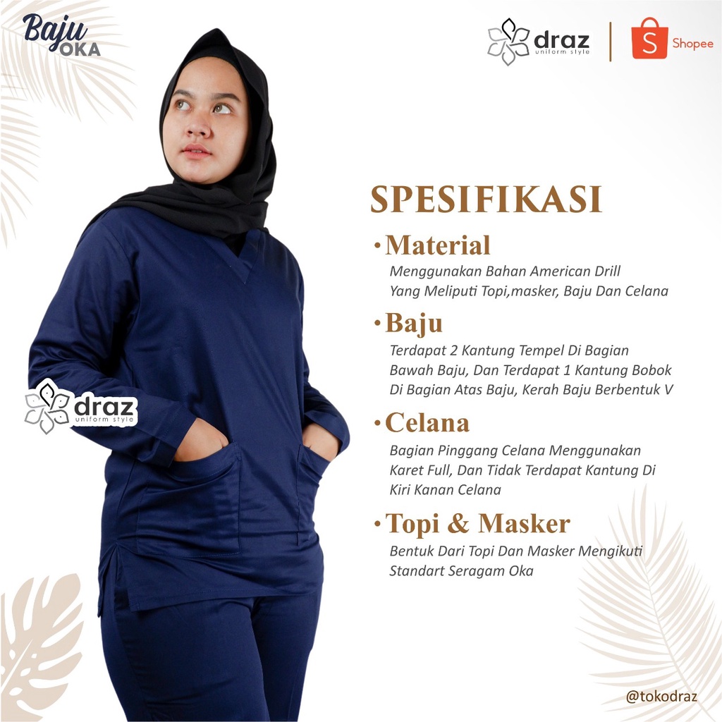 Baju OKA Lengan Panjang Baju Operasi Lengan Panjang Baju Perawat Lengan Panjang