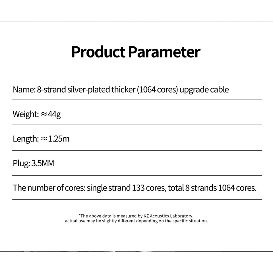 Kz 89-7 Kabel Headphone 1064cores 8-helai Menebal Berlapis Perak Upgrade Kabel Earphone Kabel Untuk KZ ZEX Pro DQ6s