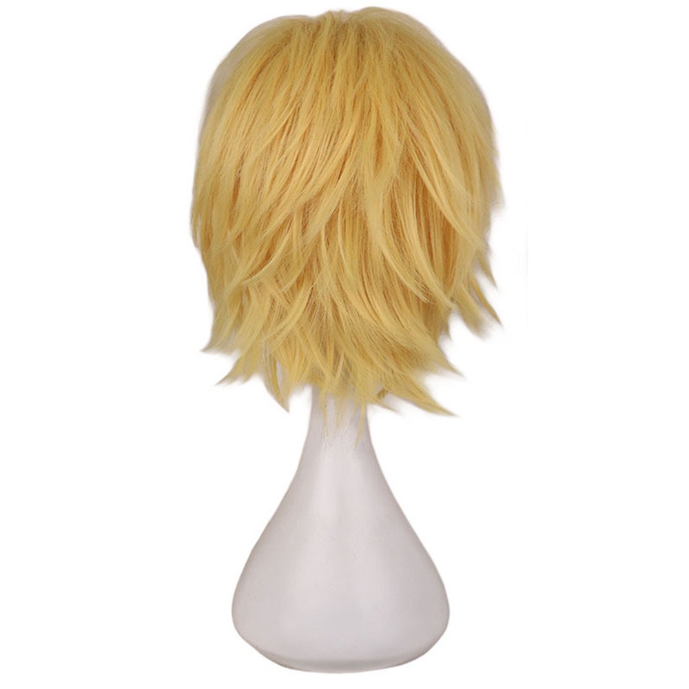 1pcs Chainsaw Man Gold Pendek Cosplay Rambut Wig Aksesoris Karakter Animasi Jepang
