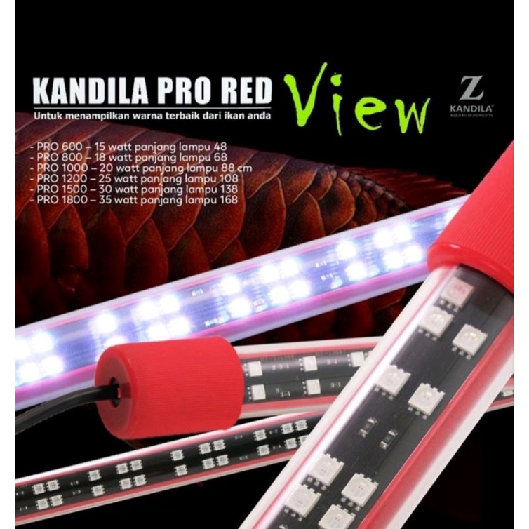 KANDILA PRO RED View 600 Lampu LED Aquarium Ikan Hias Arowana / Arwana Merah