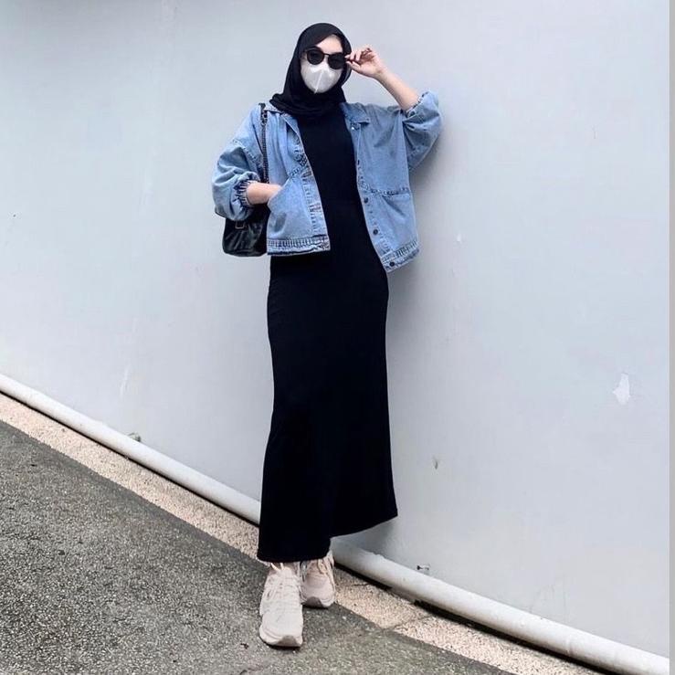 SKY.22De22ᴹ • inner span long dress / Sari inner long dress / sira inner / long dress lengan panjang