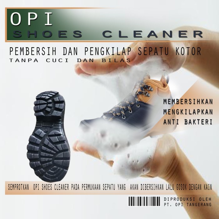 pembersih sepatu pria wanita dari kotoran dan jamur anti bau dengan pembersihan sangat cepat tanpa air suplayer OPI