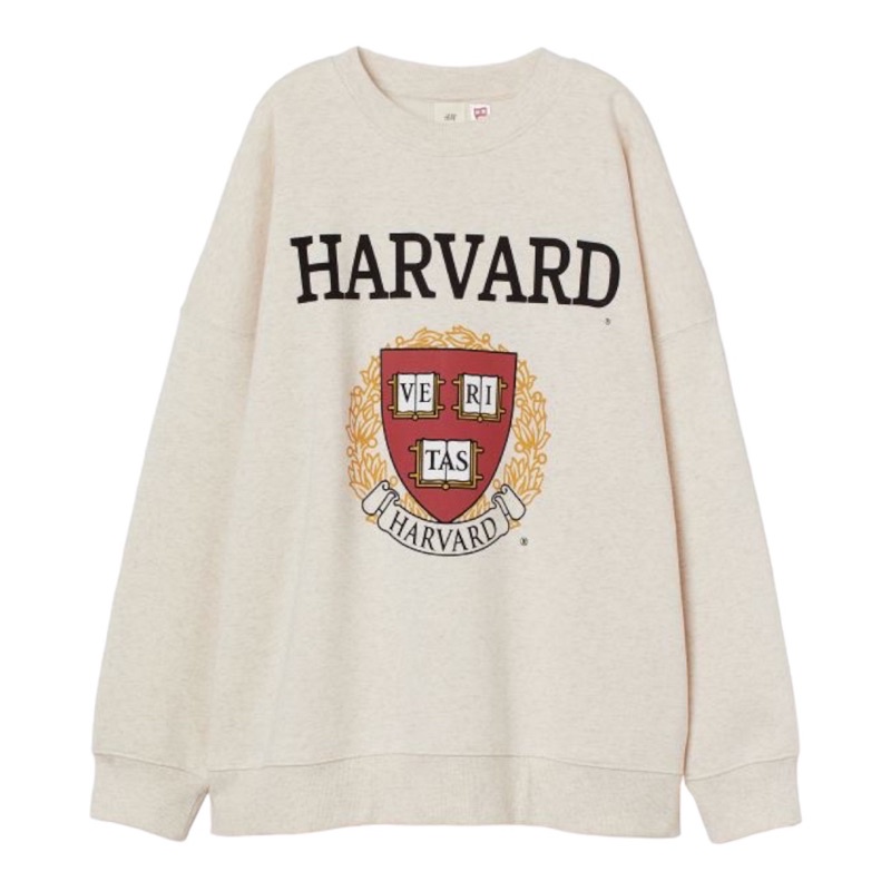 ( 8.8 ) Crewneck Sweatshirt H&amp;M Unisex Sablon Harvard, Flecee Katun Lembut Tebal, Free Papperbag