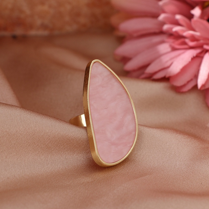 Fashion Wanita Cincin Plat Asetat Asetat Cincin Yang Dapat Disesuaikan Oval Resin Akrilik Geometri Rings Trendi Geometris Pernikahan Band Ring