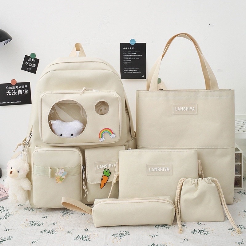 Tas sekolah anak perempuan 5in 1 tas ransel anak korea fashion