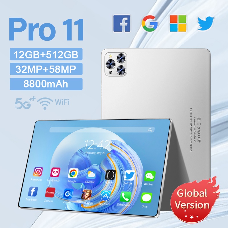 【Bisa COD】Galaxy tablet PC PRO11 Asli Baru tablet murah 16GB RAM + 512GB ROM Android Tablet PC 11.6 