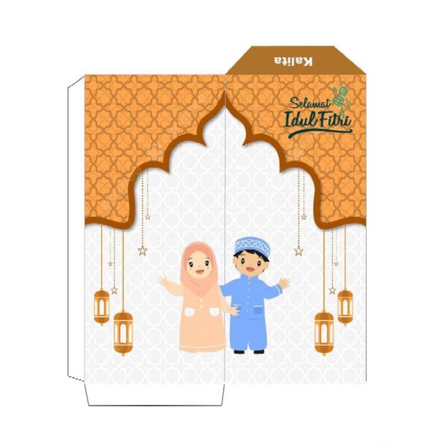 Amplop Angpao Lebaran Idul Fitri Idulfitri Anak Panjang| Custom/ Ukuran Template Uang Tidak Dilipat