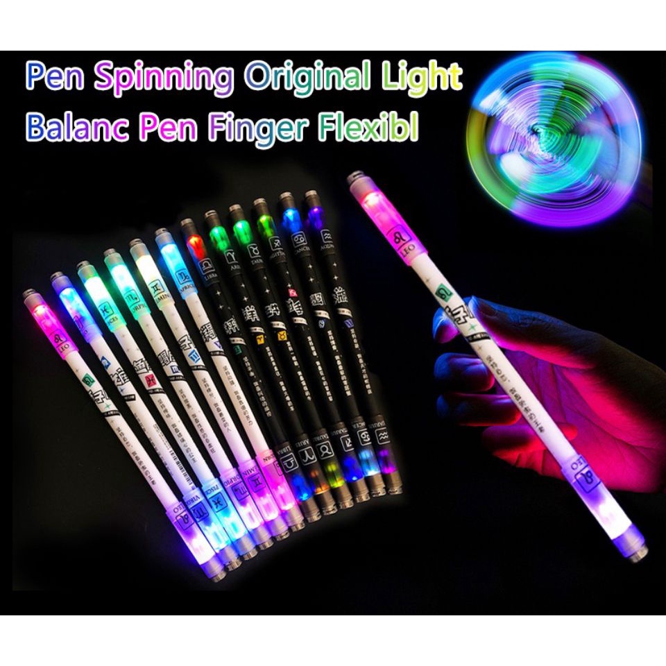 ic Pulpen Spinning LED Original Anime Spinning Pen Light Balance Pen Oily Pen Fingers Flexible