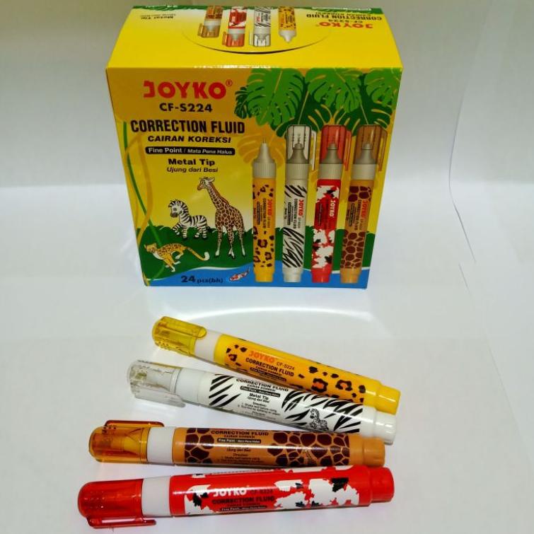

㊒ SATU PACK ( 24 PCS ) Tip-Ex Cairan Koreksi Stipo Cair Animal Jokyo Cf-S224 ㆇ