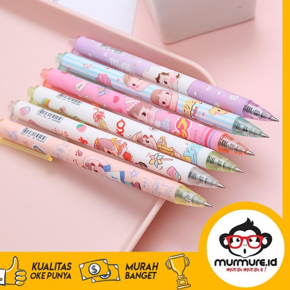 

(Q-A8A-㊚) MURMURE.ID | PULPEN MEKANIK KARAKTER MILKY PEN CUTE PENA LUCU KARTUN TINTA GEL BLACK 0.5MM PN082 premium