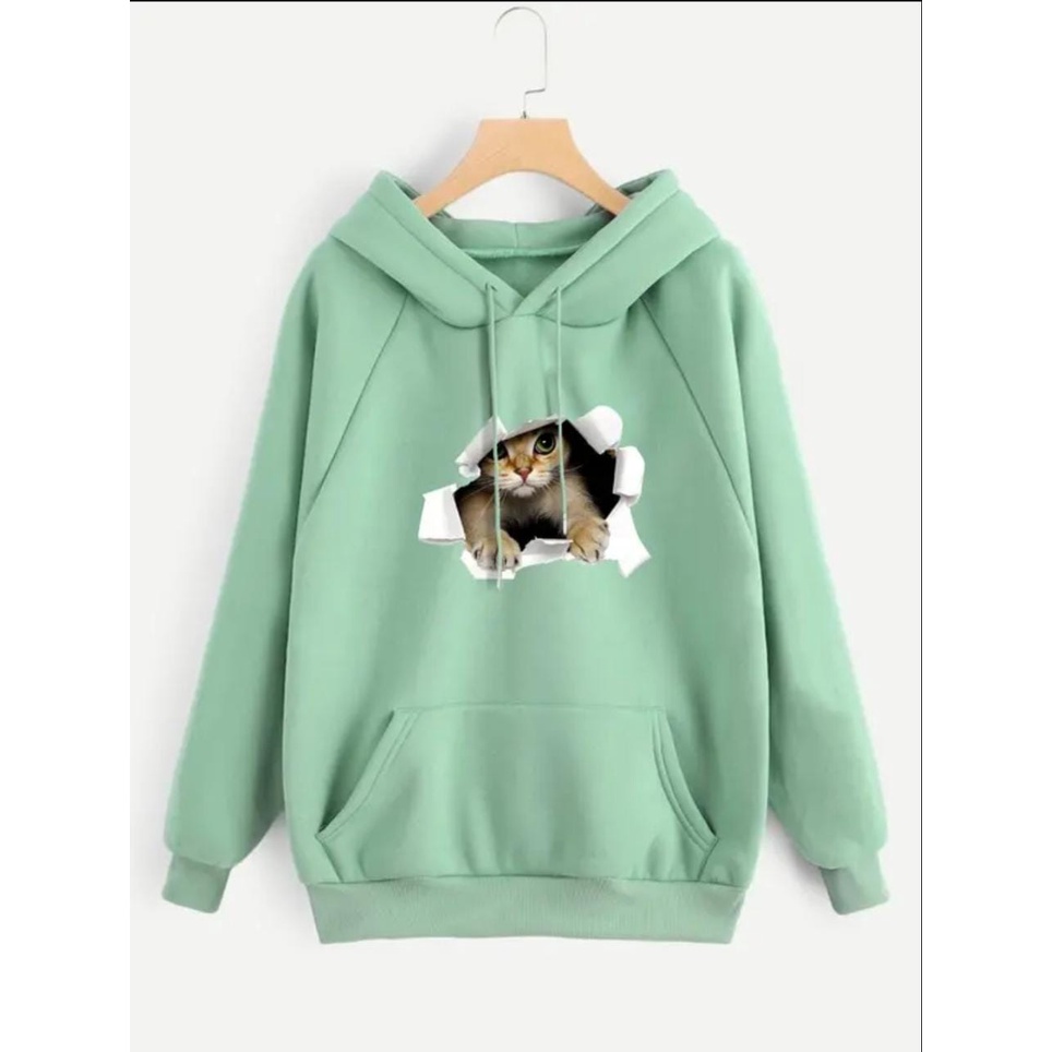 Hoodie Oversize Cat Dorothy Pria/Wanita One Size Fit to XL / HOODIE UNISEX TEBAL