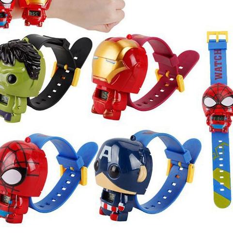 ➽ Jam Tangan Anak Karakter Kepala Robot Superhero Kartun Murah ゼ