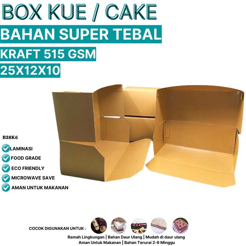 Dus 25x12x10 Tebal 515 Gsm Dus Bakey (B28K6-25X12X10 Cm)