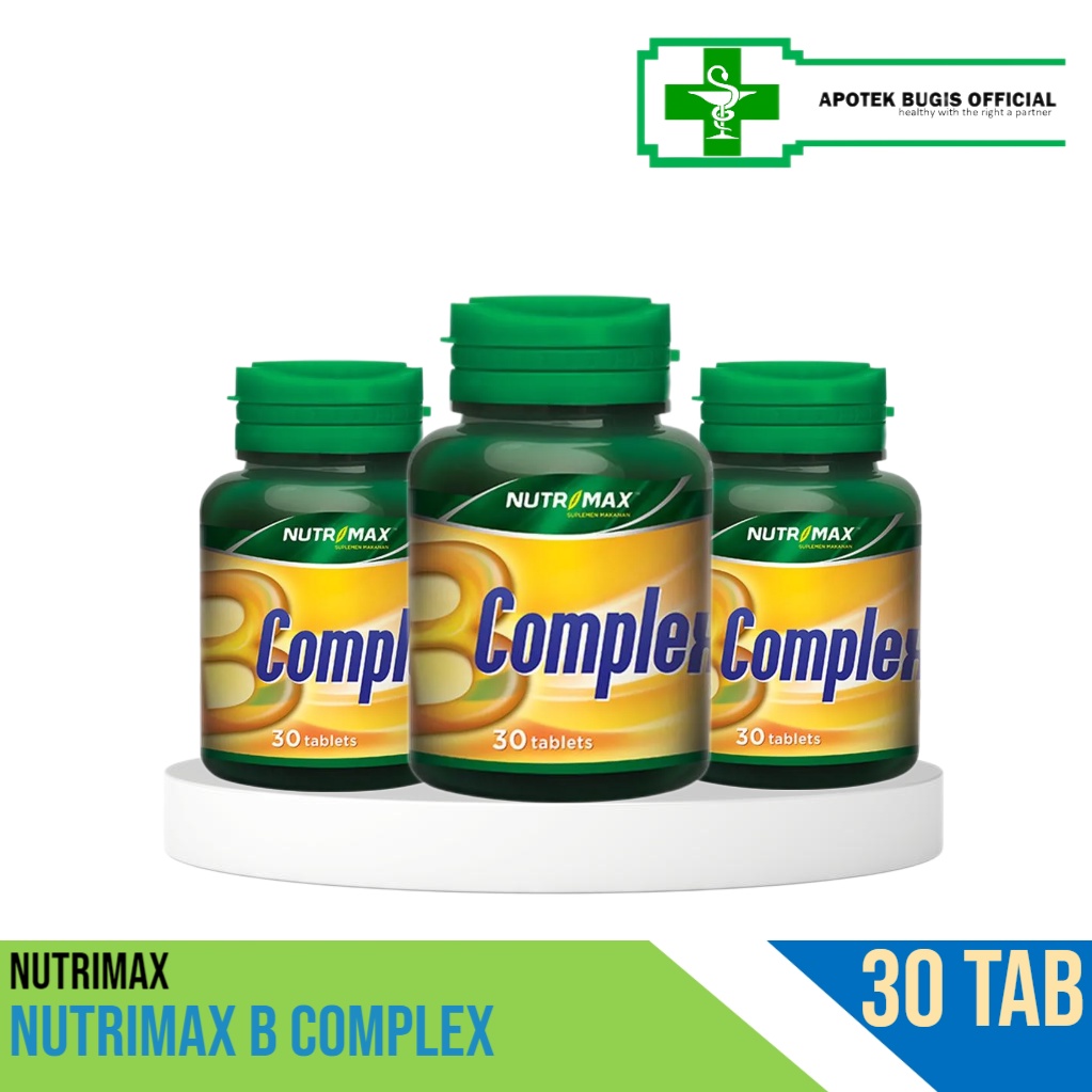 Nutrimax B Complex/Kompleks Isi 30 Vitamin Untuk Buat Fungsi Otak Saraf/Syaraf Penambah Nafsu Makan