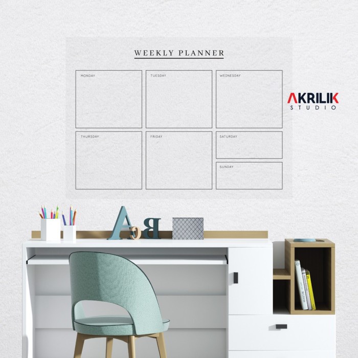 

✨NEW✨ - Weekly Planner Akrilik Wall Planner Dinding Schedule Acrylic Kalender - 21 x 30 (A4)