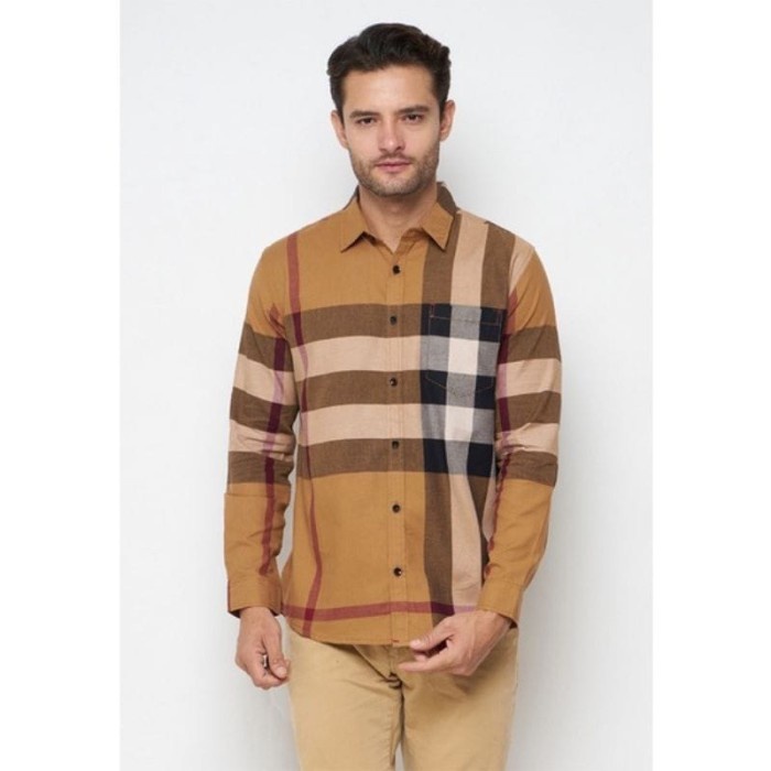 Branded Kemeja Bluberry Lenggan Panjang Pria Dewasa Terbaru