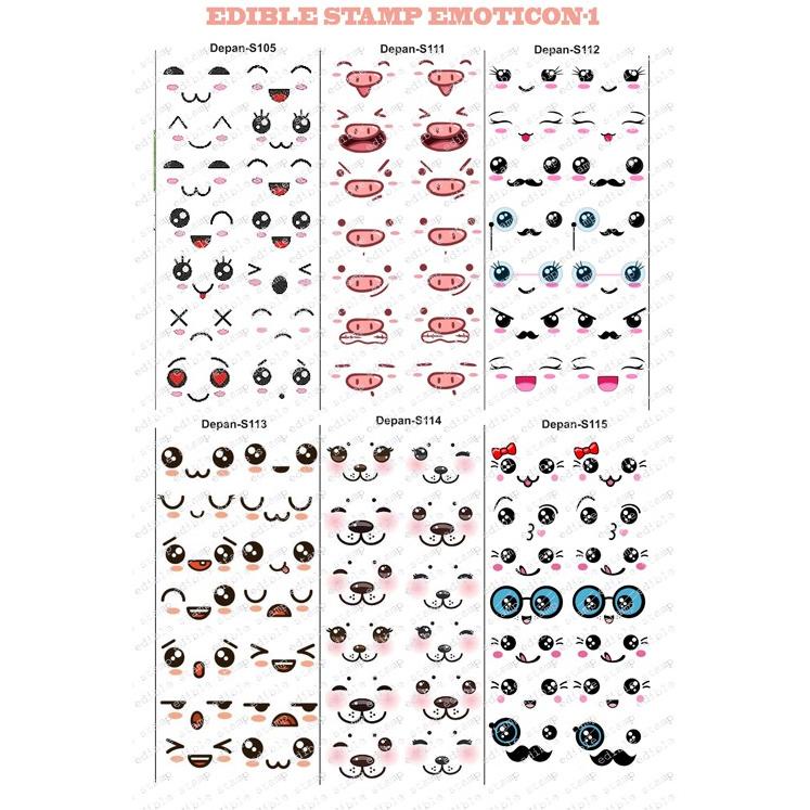 

HOT Product Edible Stamp Stiker Makanan Edible Stiker Edible Image Edible Print Sticker Makanan EMOTICON 1