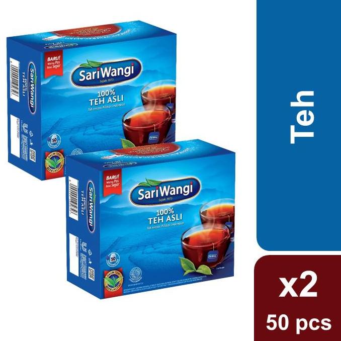 

ORIGINAL% Sariwangi Teh Asli Teh Celup Isi 50 (Twin Pack)