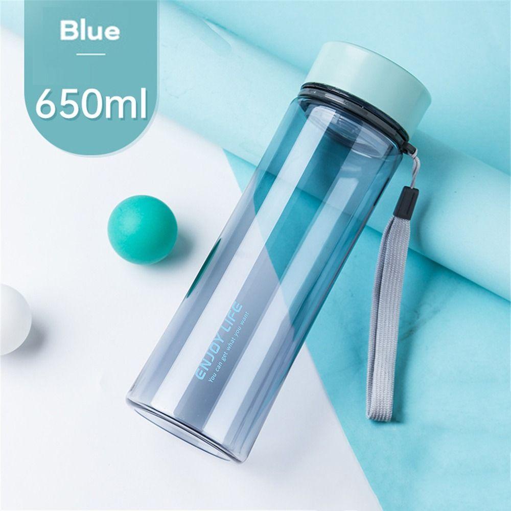 Solighter 650ml Botol Air Olahraga Wanita Pria Transparan Kapasitas Besar Portable Kettle