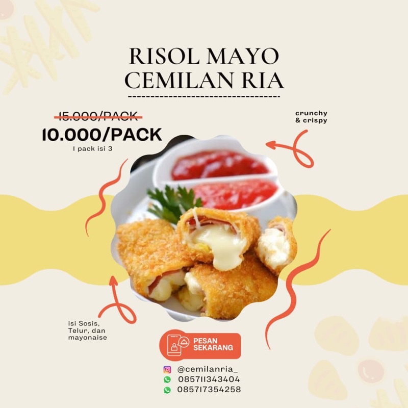 

Risol mayonaise isi telur dan sosis