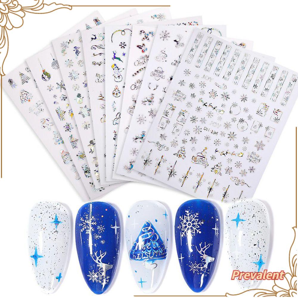 Preva Stiker Nail Art 3D Silver Hologram Manicure Dekor