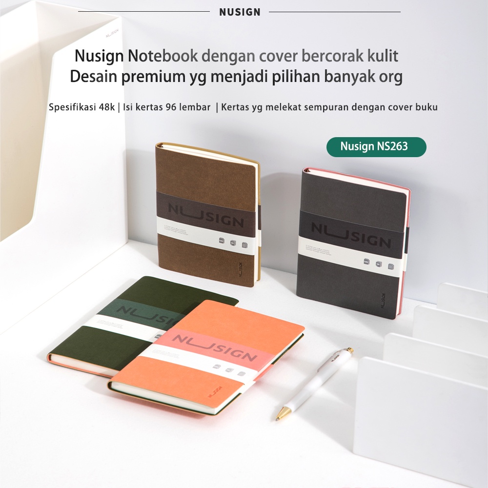 Nusign Notebook / Notebook 48k 96 Lembar Kertas 80gsm Cover Corak Kulit NS263