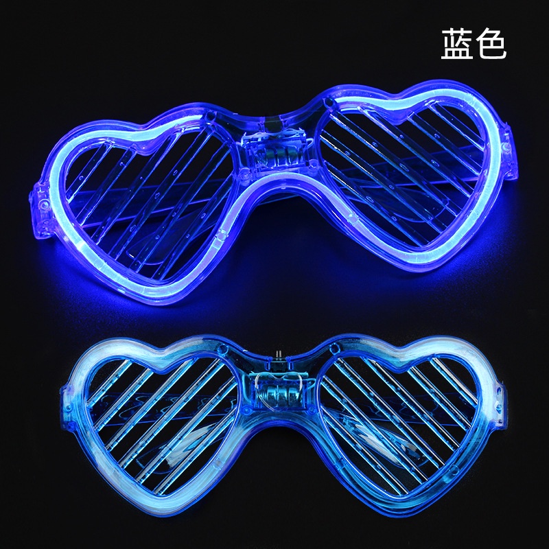 Led Luminous Heart Blinds Kacamata Pesta Permenjewelry