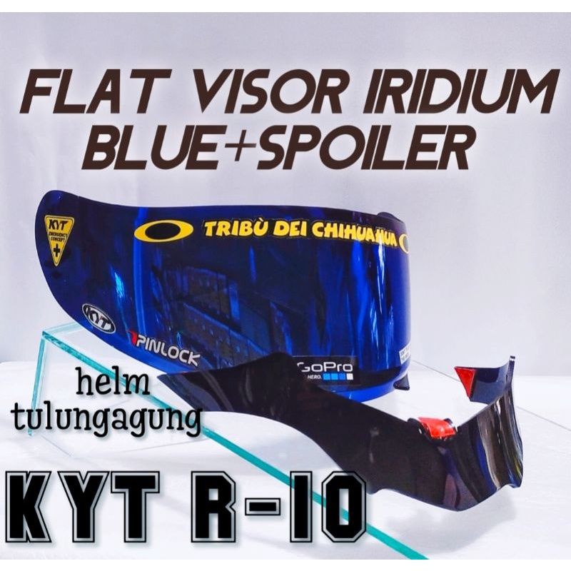 PAKET FLAT VISOR KYT RC7 + SPOILER KYT RC7 / KYT R10 /KYT K2RIDER / GRATIS STIKER