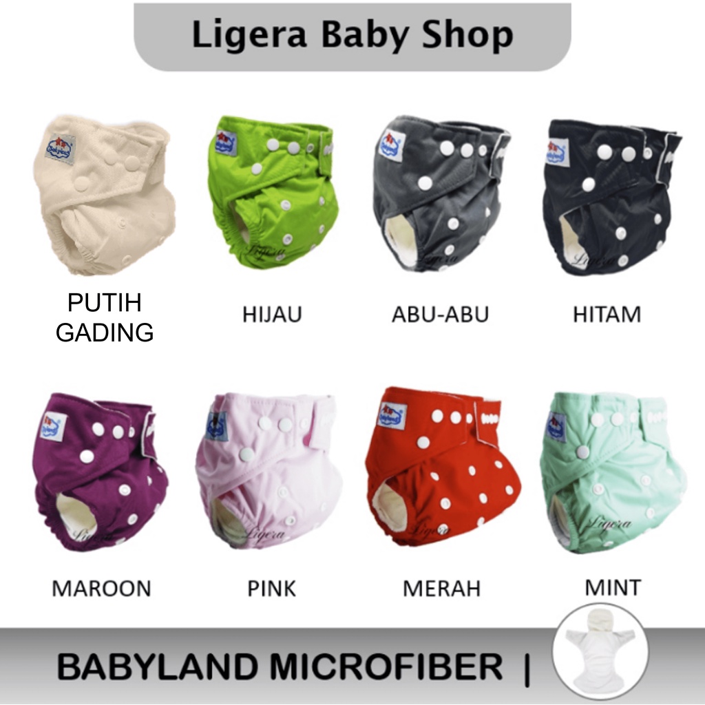 Popok Kain Clodi Kancing Babyland Original Microfiber - Pilih Motif A