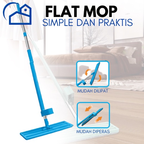 Alat Pel Lantai Flat Mop Praktis Ultra Mop Hand Free Hand Free Mop
