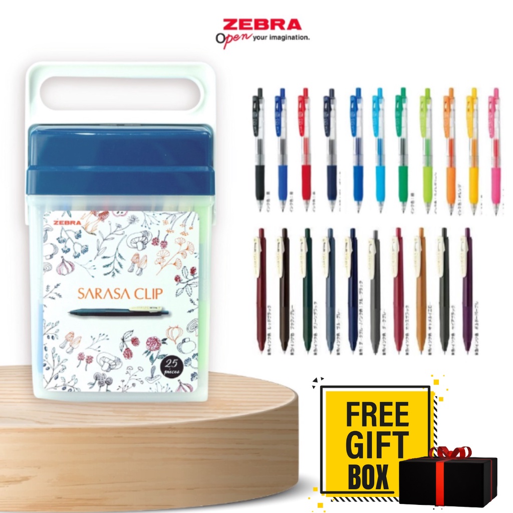 

Zebra Sarasa Clip Set 25pcs - Free Gift Box