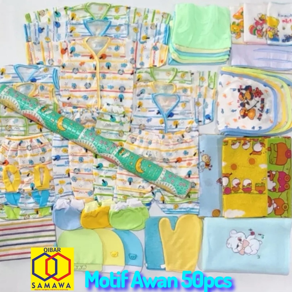 50pcs Paket Baju Bayi Komplit Lengkap Cocok Dipakai Sendiri Ataupun Kado Ekonomis Hemat