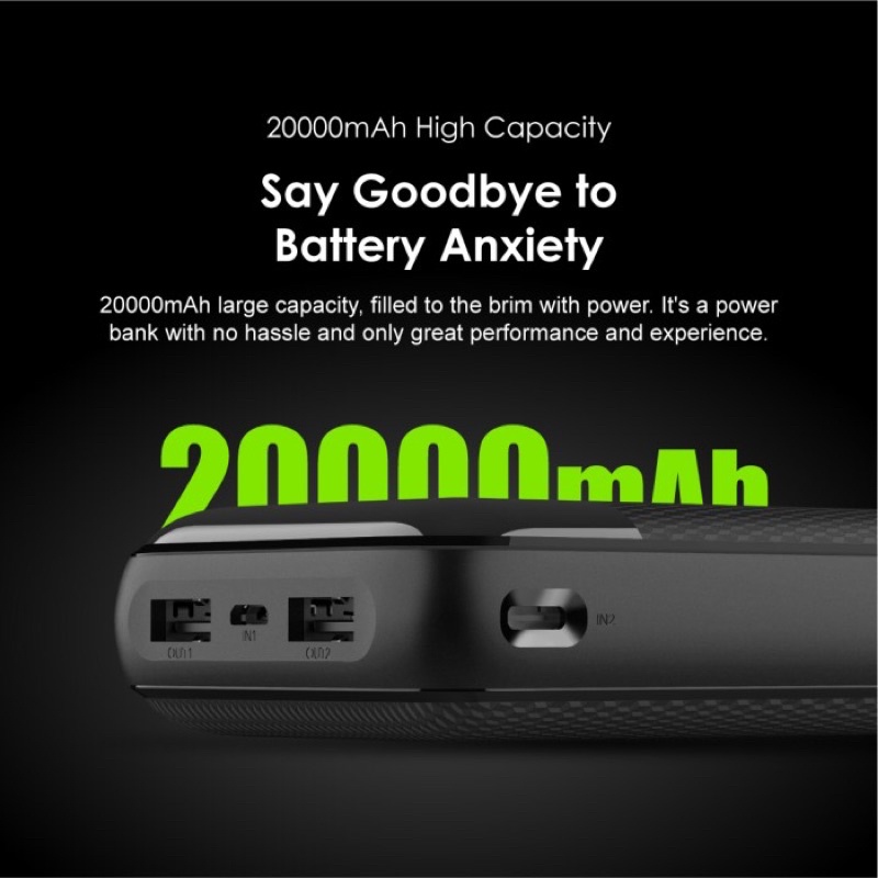Powerbank 20000mAh Dual USB Fast Charging OPB-P205D
