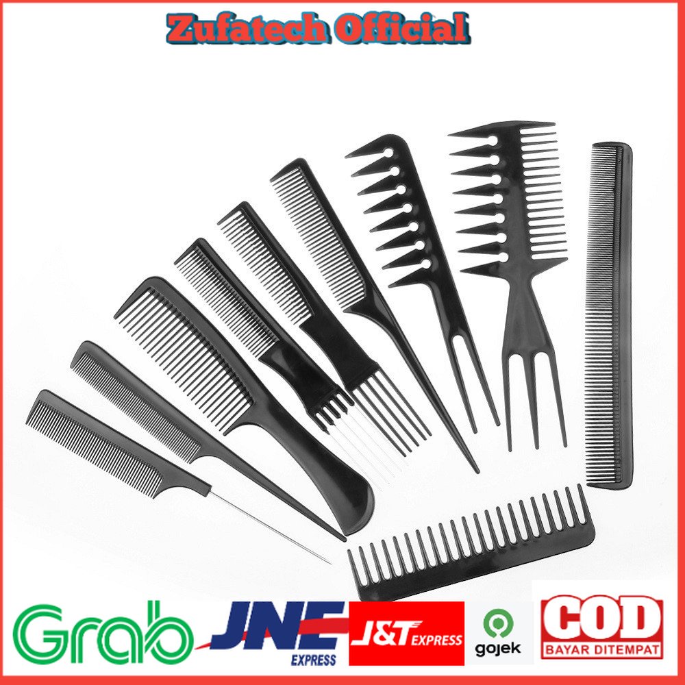 Sisir Rambut 10 Set - 1C1CHBF - Black
