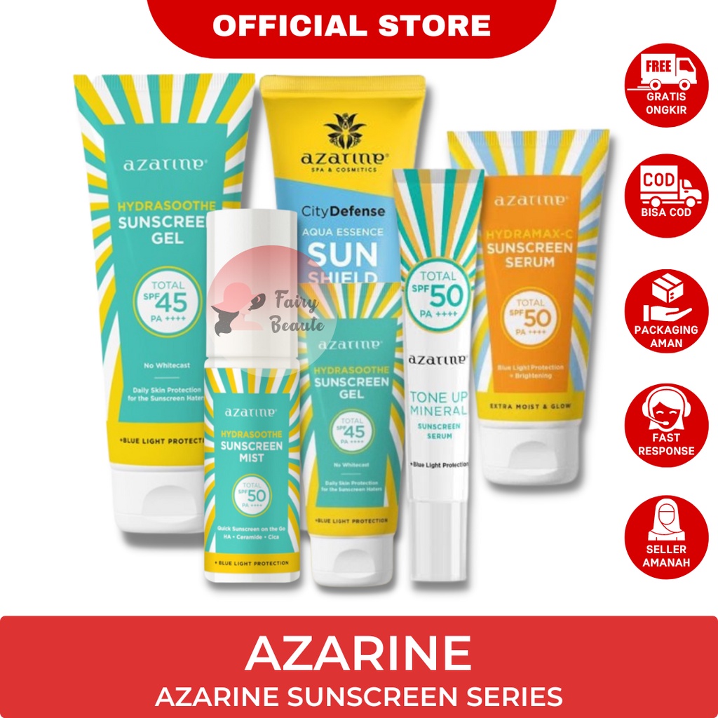 AZARINE Hydrasoothe Sunscreen Gel | Cicamide Barrier sunscreen moisturizer | Calm my acne sunscreen moisturizer | Hydrama