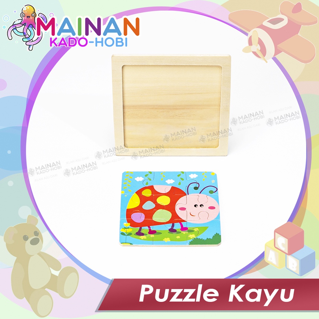 MAINAN ANAK PUZZLE KAYU JIGSAW KARAKTER SERANGGA INSECT KEPIK KUMBANG