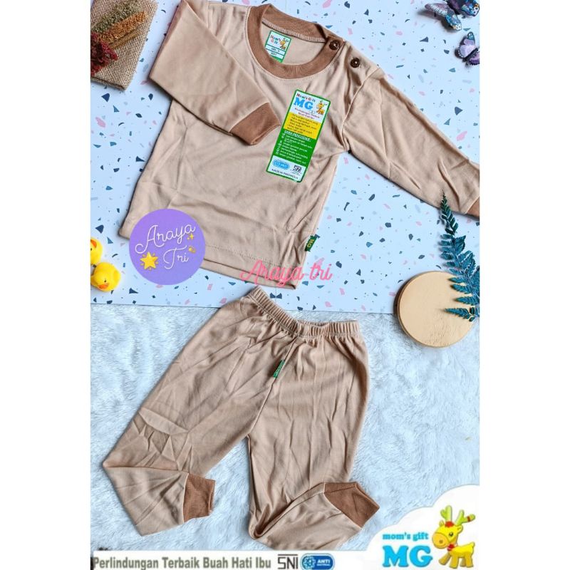 Stelan Anak Moms Gift Motif Polos - Stelan PP/PJ - Lengan Panjang Celana Panjang Moms Gift SNI