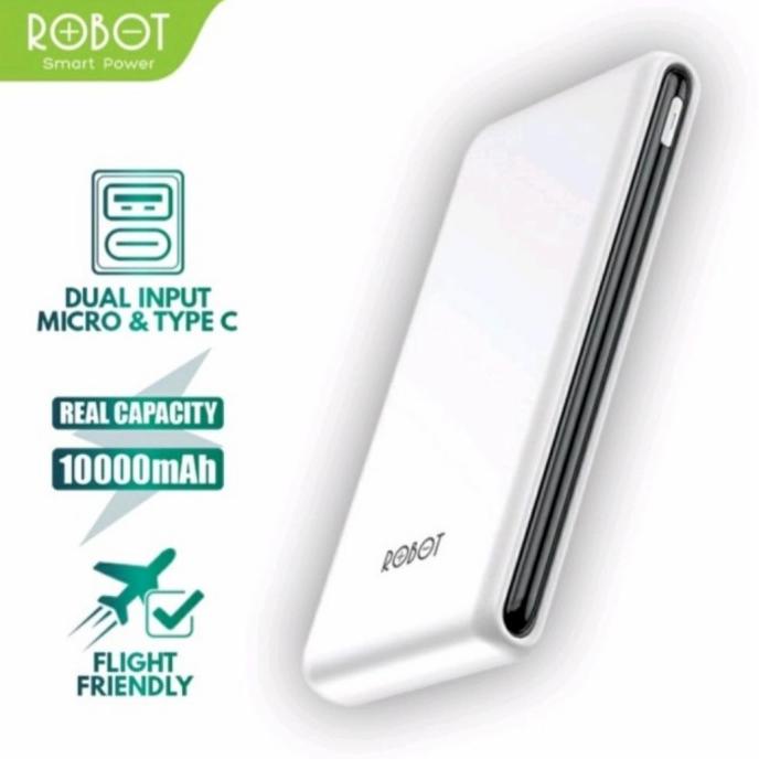 Powerbank Robot 10000Mah Rt180 Original Putih