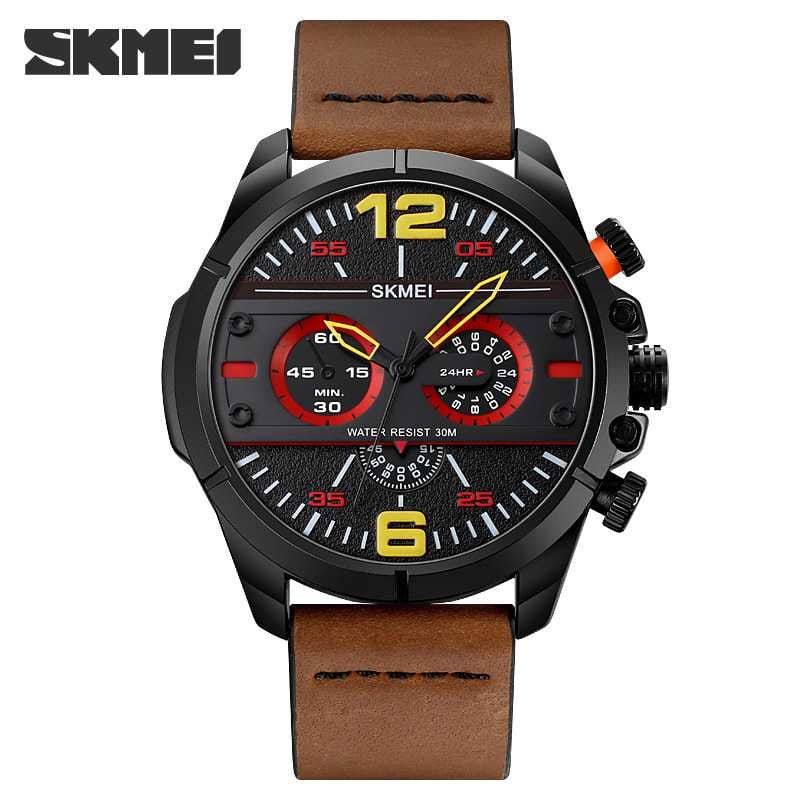 JAM TANGAN SKMEI 1846/ JAM TANGAN PRIA KULIT TERBARU SKMEI 1846/ JAM TANGAN FASHION PRIA