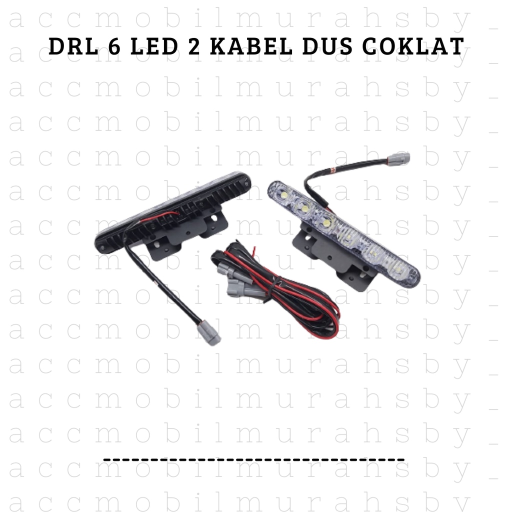 DRL LED model Fortuner terang 2 x 6 titik / Lampu LED DRL 6 Titik (2 kabel)