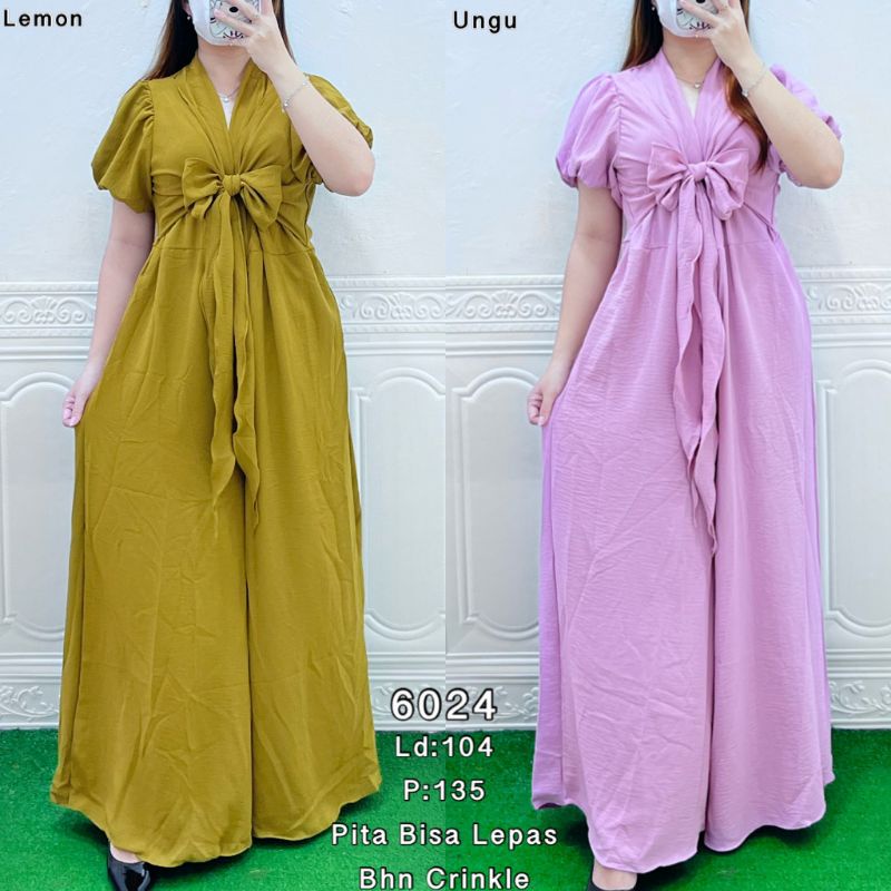 6147# KARINA JUMPSUIT KULOT CRINKLE HALUS IMPORT