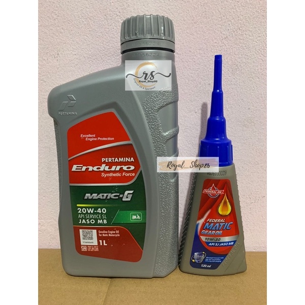 oli enduro matic G sae 20w-40 1 Liter &amp; Oli Gardan Federal 120ml Original