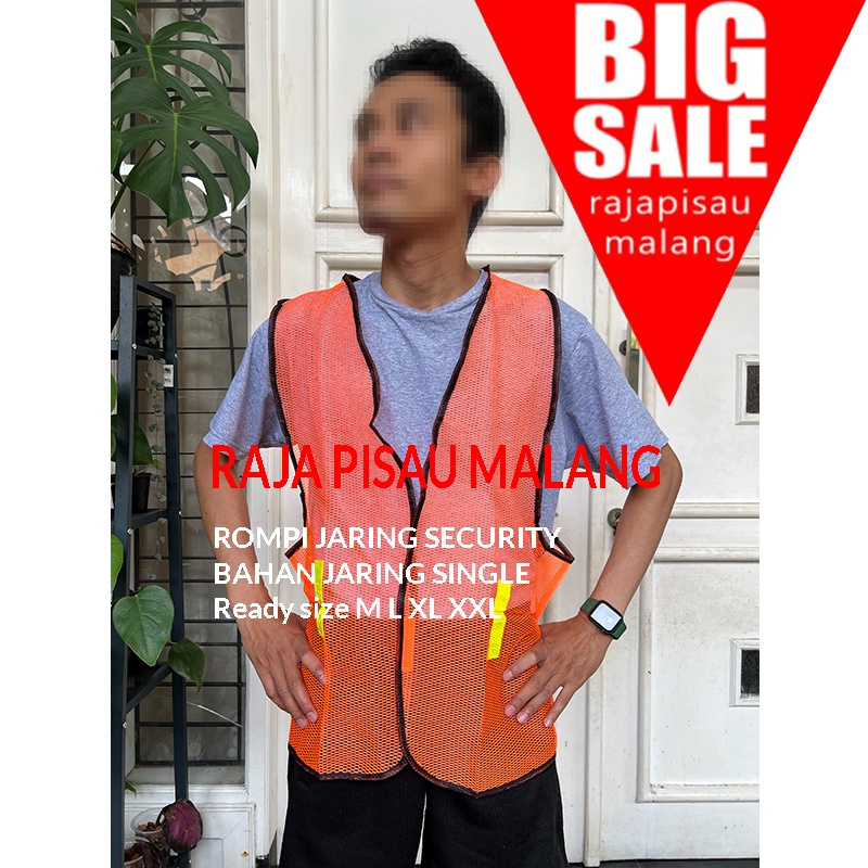 Rompi Jaring Security Lis Hitam Vest Security Rompi Satpam Jala