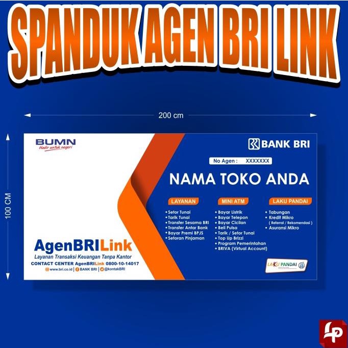 [ COD ] SPANDUK BRILINK / SPANDUK AGEN BRILINK / BANNER AGEN BRI LINK