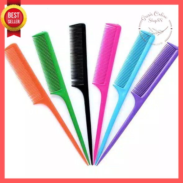 GOS -I115- Sisir Sasak Warna - Sisir Sasak Plastik Polos Warna Warni - Sisir Rambut 21cm